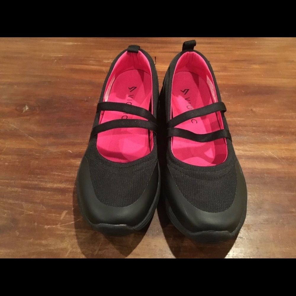 Vionic Opal Black Mesh Mary Jane Shoes